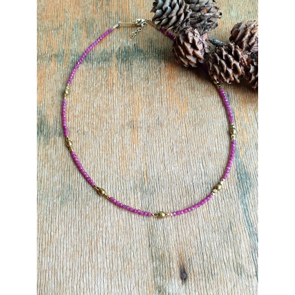 Hanka IN kaklo papuošalas "Choker" su rubinu ir perlais